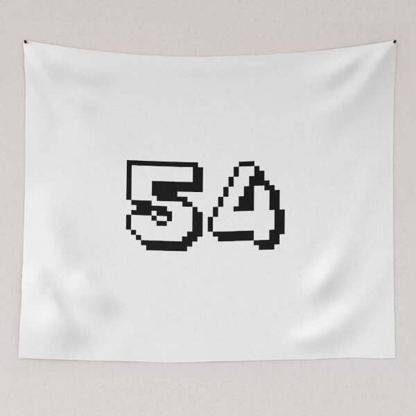 Item preview, 54, fifty-four, white, retro video game, 1 up! designed and sold by Numbers-Art.