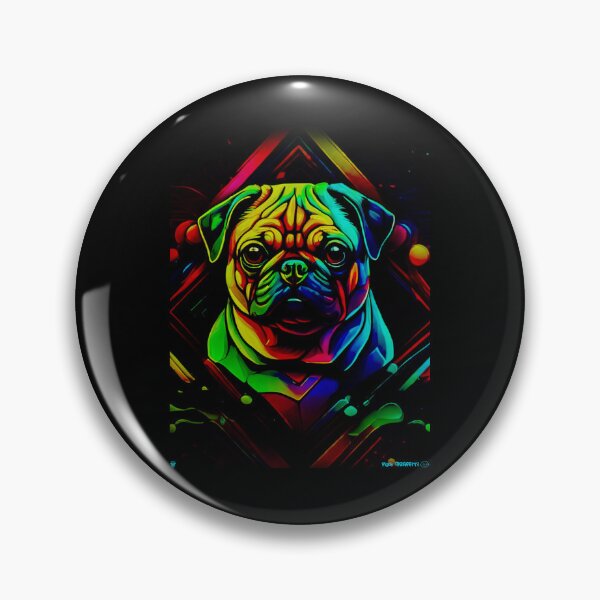 Item preview, Pug NEON GEOMETRIC 2 designed and sold by RedBluffTraders.