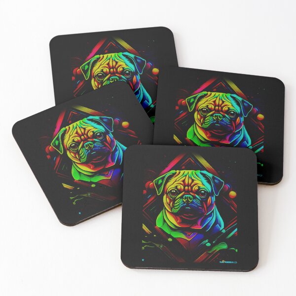 Item preview, Pug NEON GEOMETRIC 2 designed and sold by RedBluffTraders.