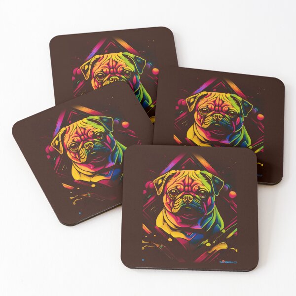 Item preview, Pug NEON GEOMETRIC 2 ALTERNATIVE designed and sold by RedBluffTraders.