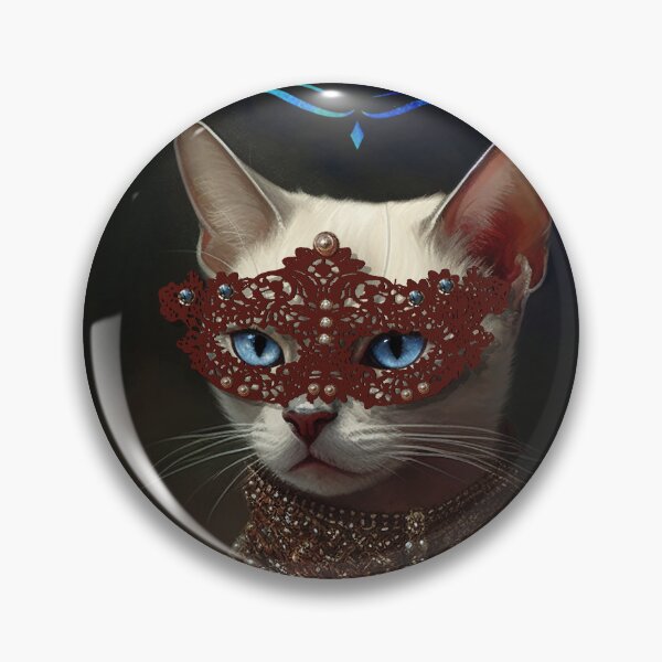 Item preview, Gothic Siamese Cat, Red Mardis Gras Mask with Jewels designed and sold by Art.Fusion.Studio.