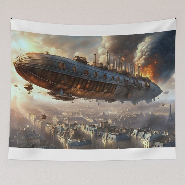 Item preview, Steampunk Airship over Paris designed and sold by LORBERPHOTO.