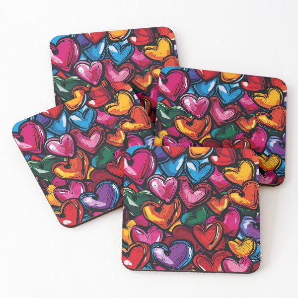 Item preview, Colorful Graffiti Hearts Pattern designed and sold by ArtsyWishy.