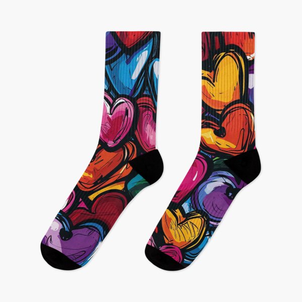 Item preview, Colorful Graffiti Hearts Pattern designed and sold by ArtsyWishy.