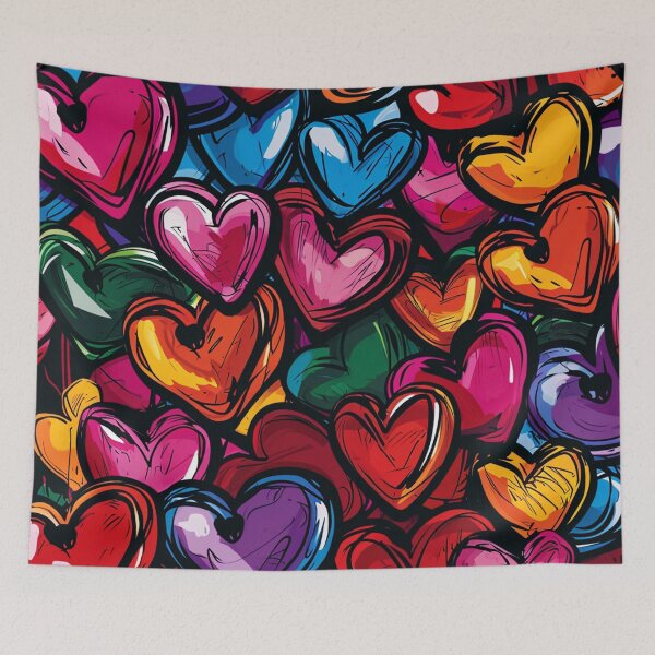 Item preview, Colorful Graffiti Hearts Pattern designed and sold by ArtsyWishy.