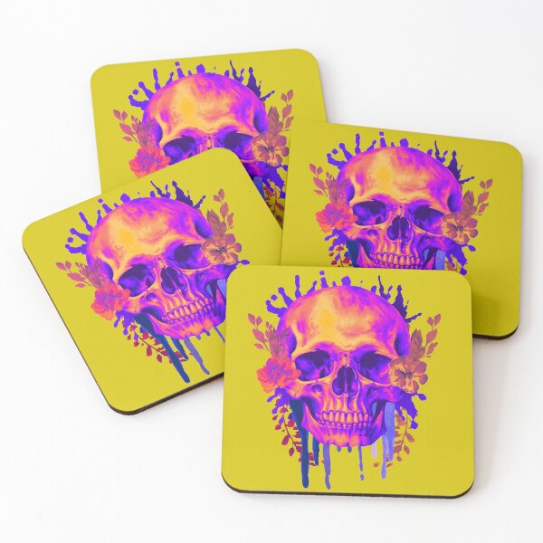 Artikelvorschau, Totenkopf-Kunst mit Blumen – Gothic-Totenkopf mit Blumen, dunkle Ästhetik, Tattoo-inspirierte Illustration entworfen und verkauft von SKULLARTISTRY.
