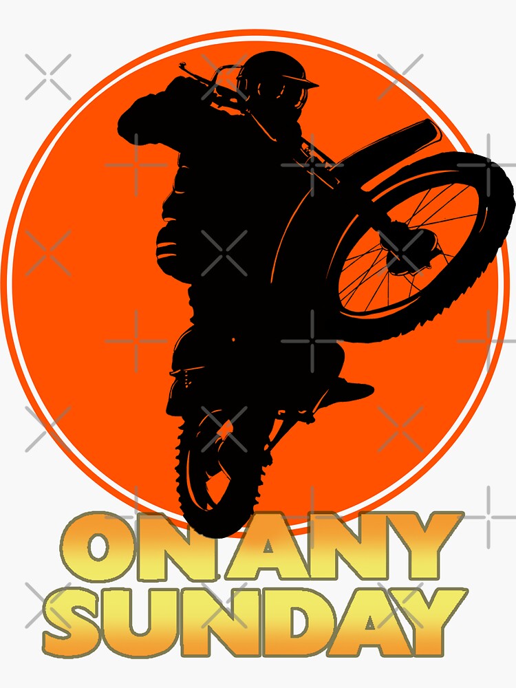 Thumbnail 3 of 3, Sticker, On Any Sunday Classic Motorcycle Motocross Enduro Movie designed and sold by AninosSArtist.