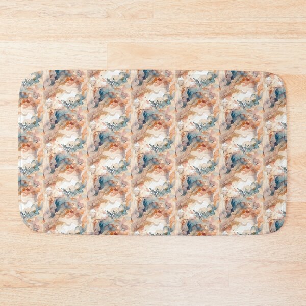 Item preview, Peach Blue Abstract Print Watercolor Style designed and sold by ZodiacKat.