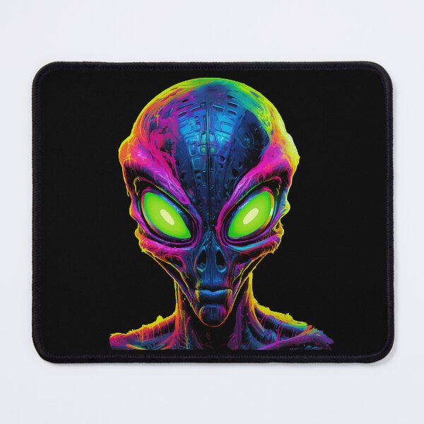 Item preview, Alien portrait in neon colors, extraterrestrial creature designed and sold by Andrea-Design.