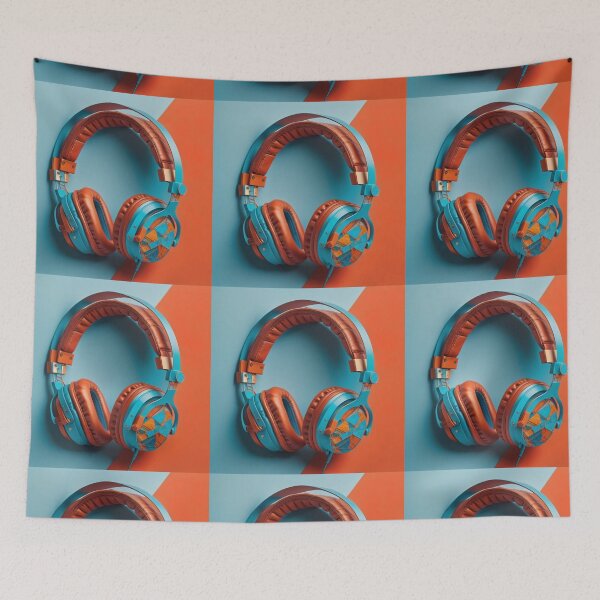 Item preview, Blue and Orange Headphones.  designed and sold by Roleey.