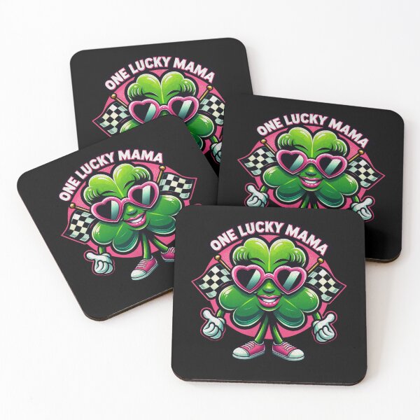 Item preview, One Lucky Mama Cute Funny Shamrock Sunglasses Checkered Flag Racing Irish St Patrick's Day Luck St Paddy's Day designed and sold by CarantinedChaos.