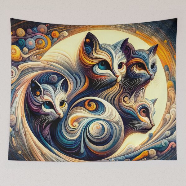 Item preview, Ethereal Whiskers Capturing the Spirit of Feline Mystique designed and sold by ArtComixHaven.