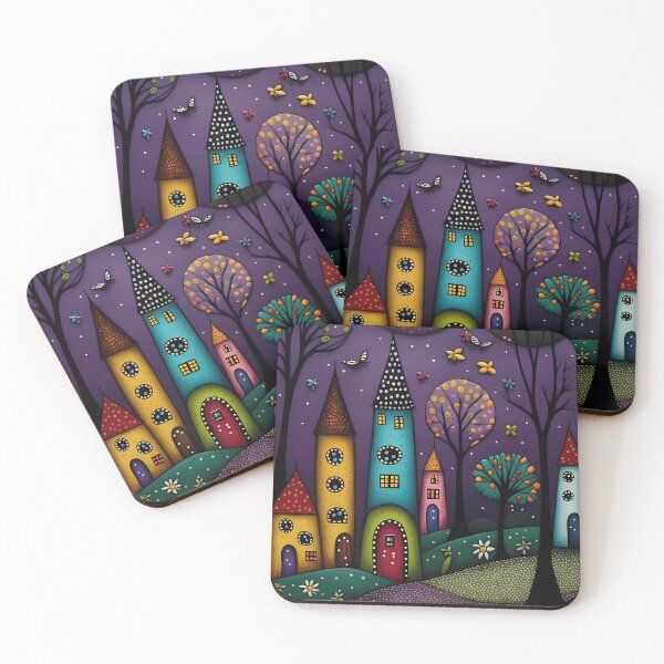 Item preview, colorful whimsical village  designed and sold by NahedAH.