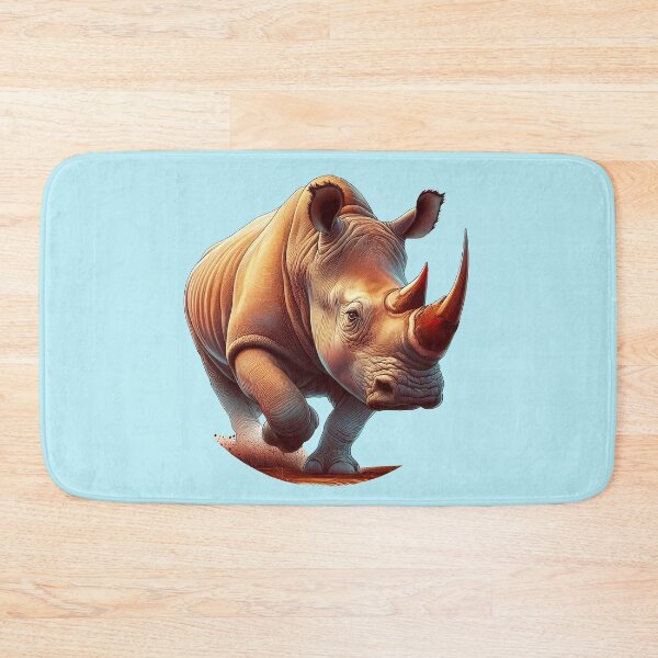 Item preview, Rare red rhino running - portrait designed and sold by AD-Digital-Art.