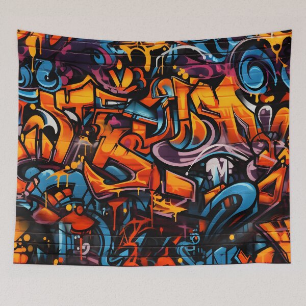 Item preview, Orange And Blue Graffiti Art designed and sold by ArtsyWishy.