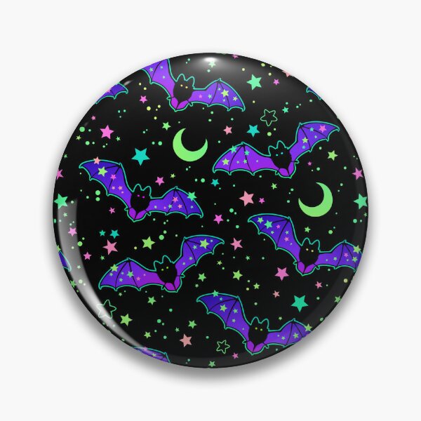 Item preview, Pastel Neon Goth Bat Moon and Stars designed and sold by 13ThDimension.