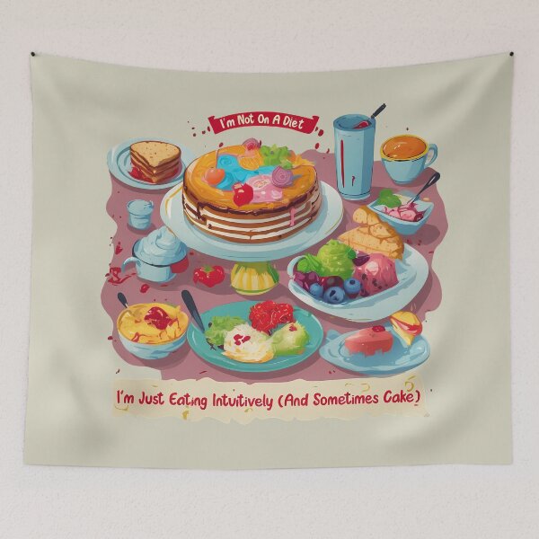 Item preview, I'm Not On A Diet, I'm Just Eating Intuitively (And Sometimes Cake) designed and sold by @ndrys.