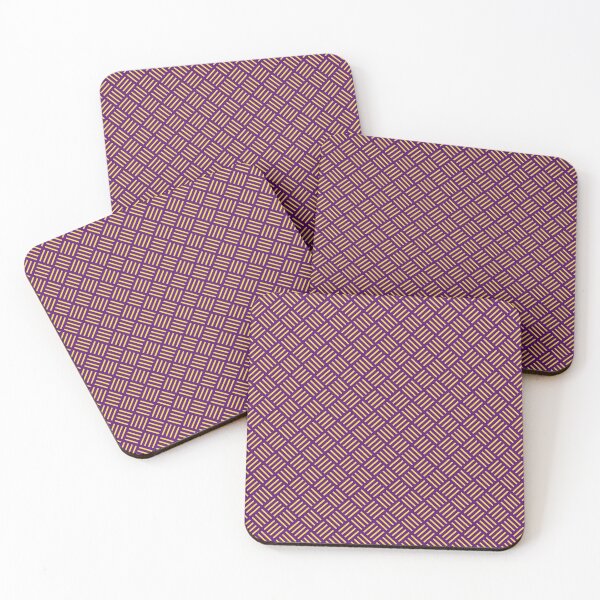 Item preview, Purple & Yellow Line Stripe Squares Repeat NeverEnding Textile designed and sold by Alchemy-A-La-G.