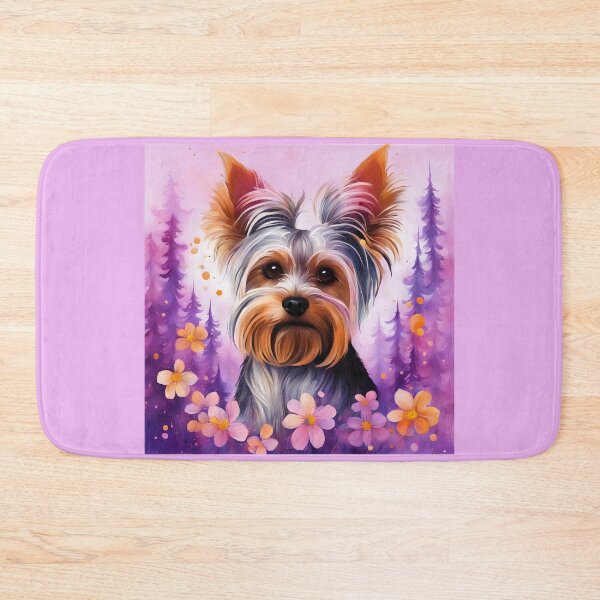 Item preview, Fantastically beautiful Yorkshire Terrier dog in a magical mysterious forest with colorful flowers. designed and sold by Natalia-Vlad.
