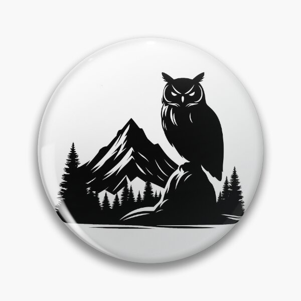 Item preview, Owl + Mountain Silhouette  designed and sold by DesignsByKazu.
