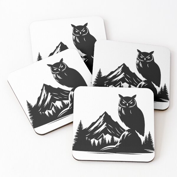 Item preview, Owl + Mountain Silhouette  designed and sold by DesignsByKazu.
