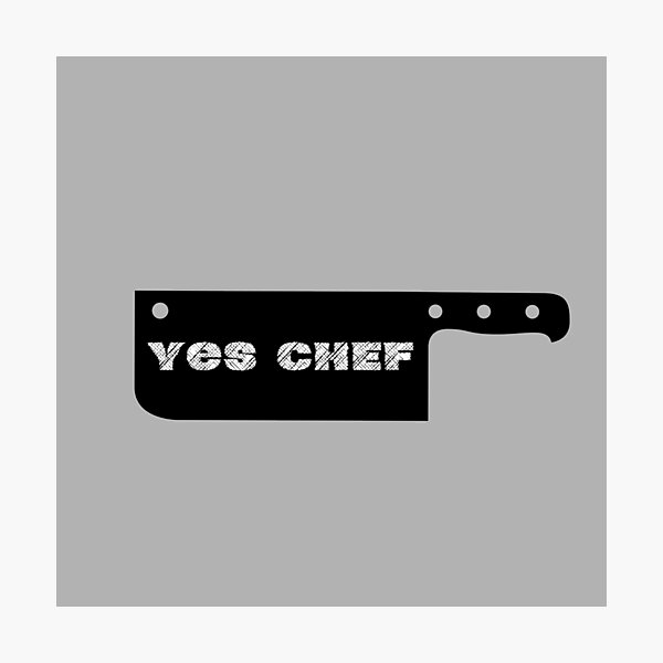 Item preview, YES CHEF Butcher Knife Minimalist Print designed and sold by Parasocialite.