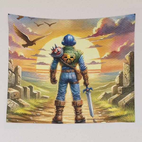 Item preview, Vintage Video Game Hero Starting an Adventure designed and sold by ScroggMcGoose.