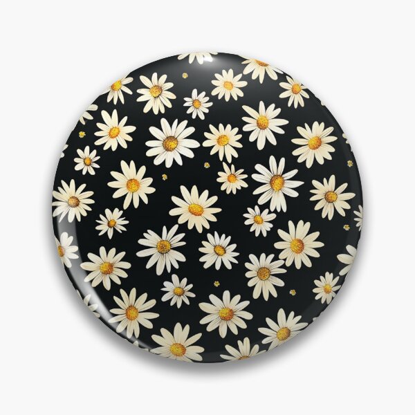 Item preview, Daisy Pattern Over a Black Background designed and sold by plantlady-shop.