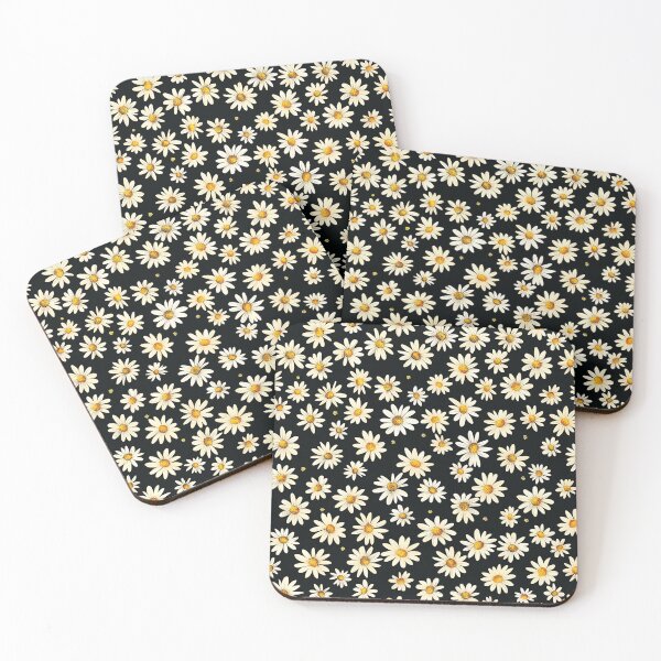Item preview, Daisy Pattern Over a Black Background designed and sold by plantlady-shop.