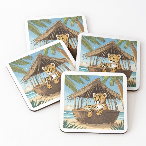 Item preview, Cheerful Cheetah Coconut Cabana designed and sold by omerfdln34.