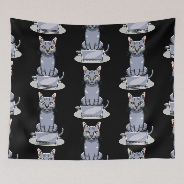 Item preview, Russian Blue with laptop designed and sold by Blemenowo.