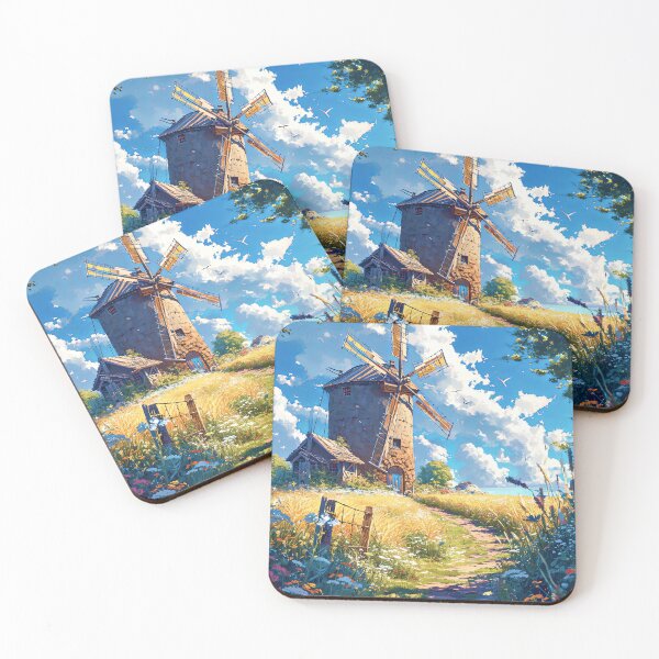Item preview, Majestic windmill, wild flowers and golden fields designed and sold by iguananick.