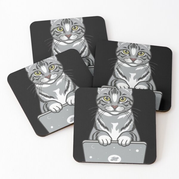 Item preview, American Shorthair with laptop designed and sold by Blemenowo.