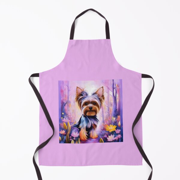 Item preview, Fantastically beautiful Yorkshire Terrier dog in a magical mysterious forest with colorful flowers. designed and sold by Natalia-Vlad.