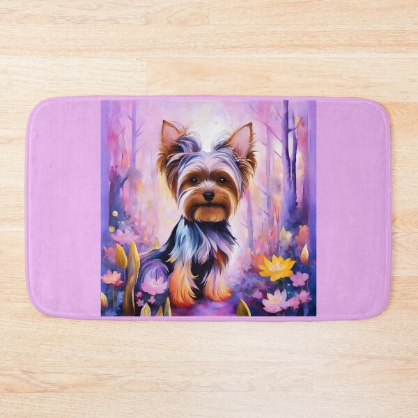 Item preview, Fantastically beautiful Yorkshire Terrier dog in a magical mysterious forest with colorful flowers. designed and sold by Natalia-Vlad.