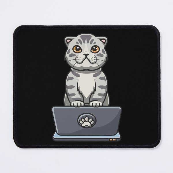 Item preview, Scottish Fold with laptop designed and sold by Blemenowo.