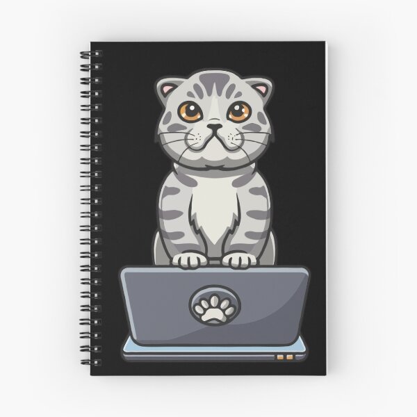 Item preview, Scottish Fold with laptop designed and sold by Blemenowo.