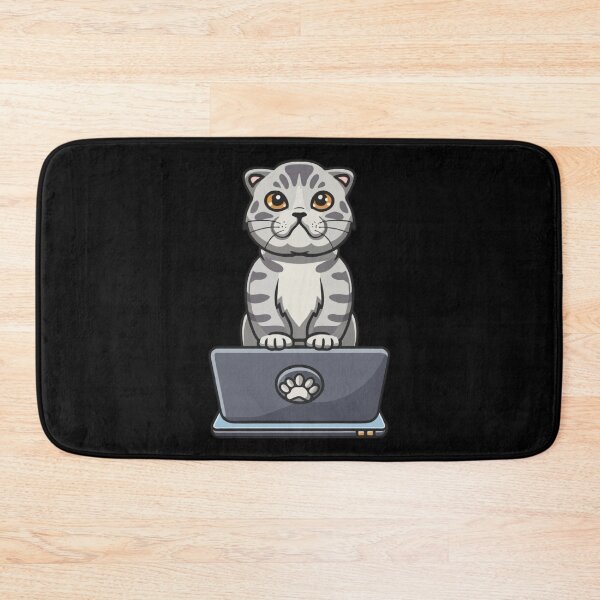 Item preview, Scottish Fold with laptop designed and sold by Blemenowo.