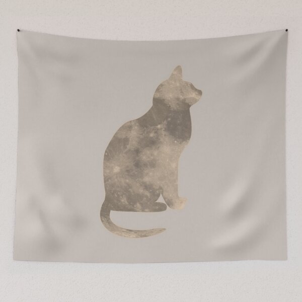 Item preview, Vintage Moon Cat Silhouette designed and sold by wonderxwander.