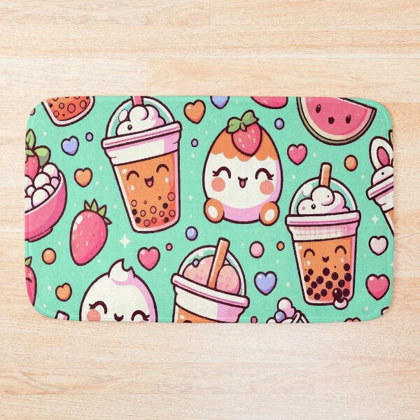 Item preview, Bubble Tea Pattern, cute kawaii designed and sold by asbno19.