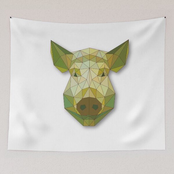 Item preview, Boar: Geometric Head Art designed and sold by ColorfulForest.