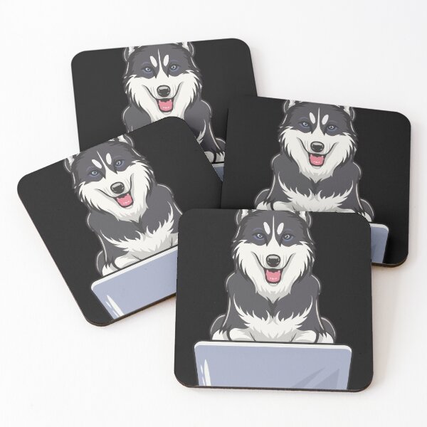 Item preview, Siberian Husky with laptop designed and sold by Blemenowo.