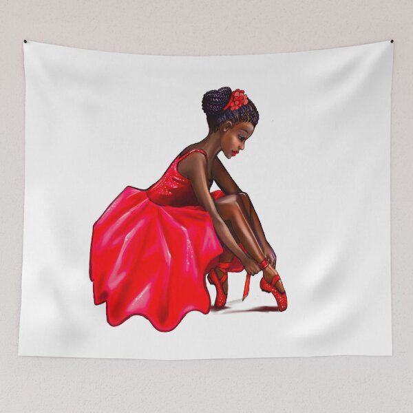 Item preview, Top 10 Best Dance gifts. Ballet Black ballerina with Afro hair Braids lacing pointe shoes - brown ballerina.  designed and sold by Artonmytee.