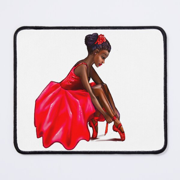 Item preview, Top 10 Best Dance gifts. Ballet Black ballerina with Afro hair Braids lacing pointe shoes - brown ballerina.  designed and sold by Artonmytee.