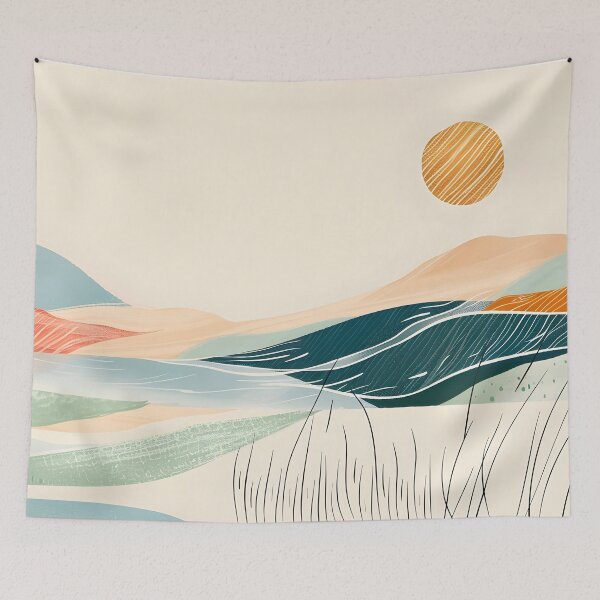 Item preview, Flowing water and hills sunset designed and sold by Wildflow Creations.