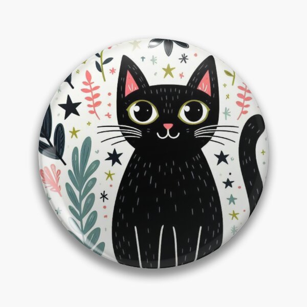 Item preview, Floral Feline Elegance: Black Cat in Nature designed and sold by Hirazubair.