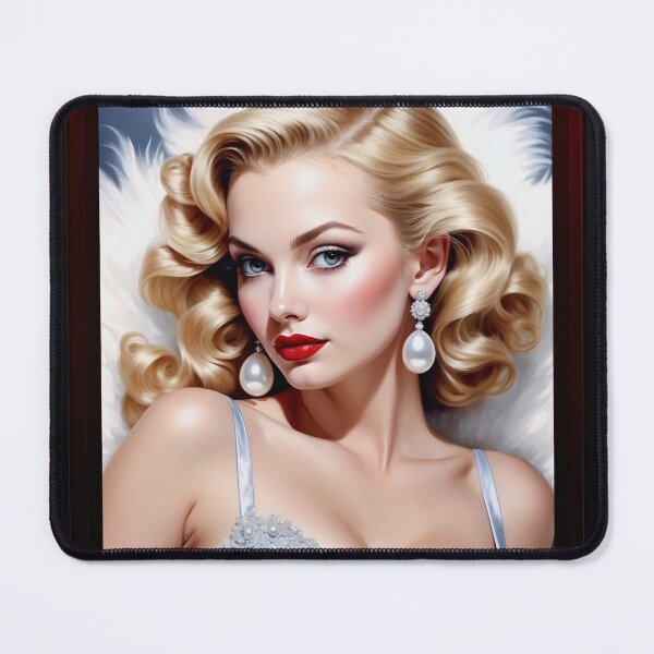 Item preview, Do You Like My White Feather Pin Up Girl Beautiful AI Concept Art Portrait by Xzendor7 designed and sold by Xzendor7 Digital Art Creations.