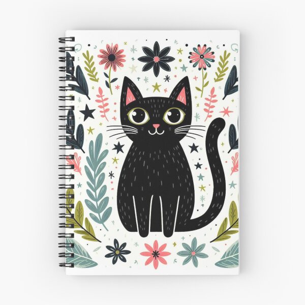 Item preview, Floral Feline Elegance: Black Cat in Nature designed and sold by Hirazubair.