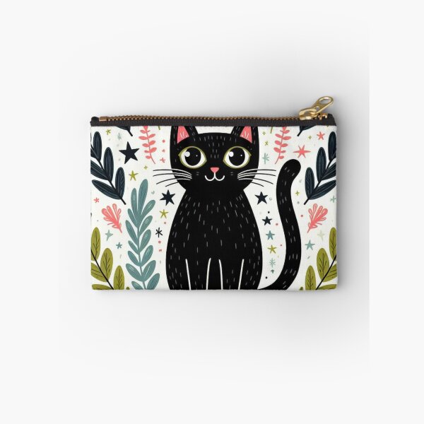 Item preview, Floral Feline Elegance: Black Cat in Nature designed and sold by Hirazubair.