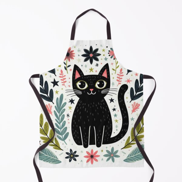 Item preview, Floral Feline Elegance: Black Cat in Nature designed and sold by Hirazubair.